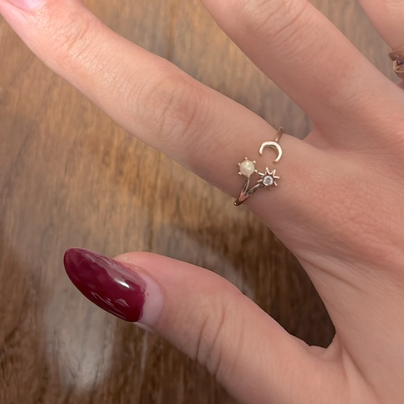 LC Lauren Conrad Jewelry - LC Lauren Conrad rose gold moon and star bohemian ring size 7